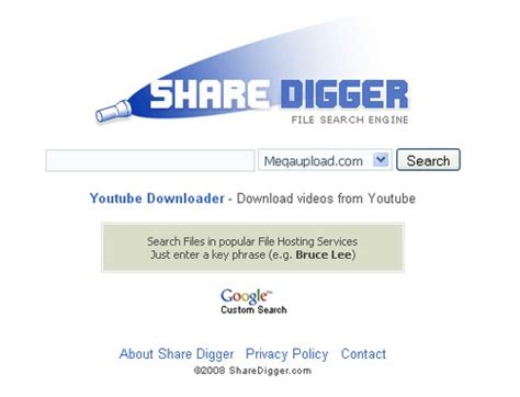 mega upload search engine|ShareDigger .